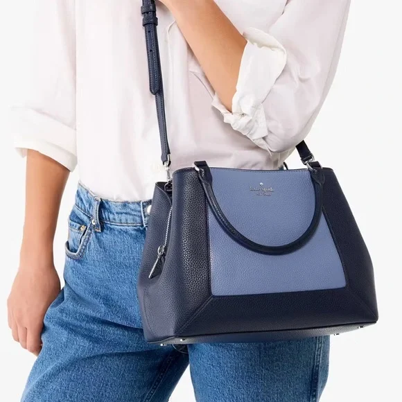 Kate Spade - NWT Blue Lena Colorblock Satchel $429 Still Factory sealed! 12”x9”